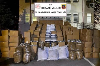 Kocaeli'de 6,3 milyon liralık makaron ve tütün ele geçirildi
