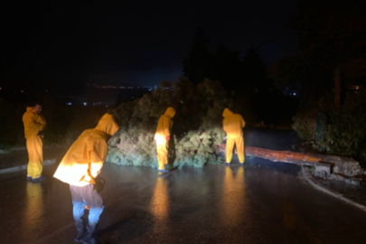 Pamukkale'de ekipler fırtına sonrası teyakkuza geçti