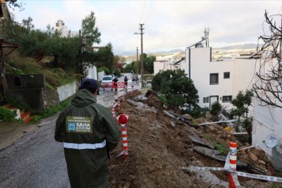 Bodrum'da ekipler şiddetli yağışlara karşı mücadele etti