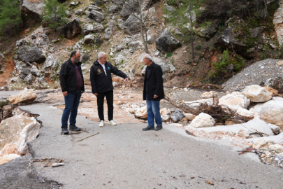 Başkan Özçelik'ten yağışlardan etkilenen yerlerde inceleme