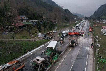 Sakarya D-650 yolu üzerinde İki tır çarpıştı