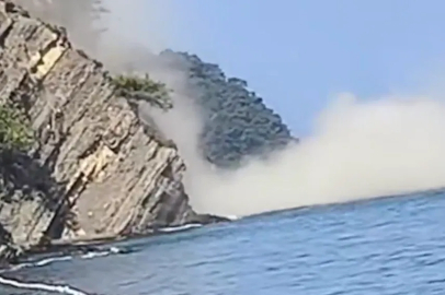 Bursa'nın Mudanya ilçesi Tirilye Mahallesi Çamlık Tepesi’nde heyelan