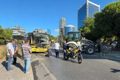 İstanbul Beşiktaş’ta İETT otobüsü iş makinesine çarptı: 7 yaralı
